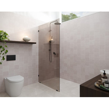 Ursa 36 in. x 78 in. Fully Frameless Fixed Glass Shower Panel With Bronze Tint