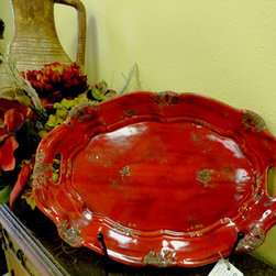 Salazar Ceramic Platter - red - Home Decor