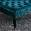 Supersoft Tuft Coffee Table Ottoman, Deep Teal, 33"x33"x18"