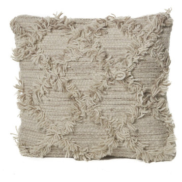 GDF Studio Jucar Handcrafted Boho Fabric Pillow, Ivory, Single