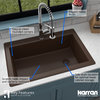 Karran Drop-In Quartz 33" 1-Hole Single Bowl Kitchen Sink, Brown
