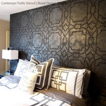 Stencil Projects using the Contempo Trellis Wall Stencil