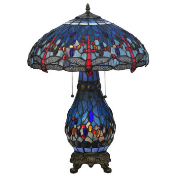Meyda lighting 118840 25" High Tiffany Hanginghead Dragonfly Table Lamp