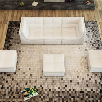Lego White Leather Modular modern sectional!