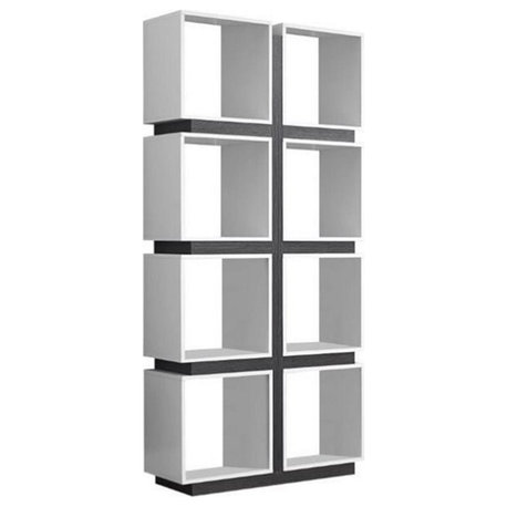 Atlin Designs 8 Cubby Bookcase in White and Gray