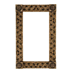 Stone mosaic mirror frame with metal inlay - Bathroom Mirrors
