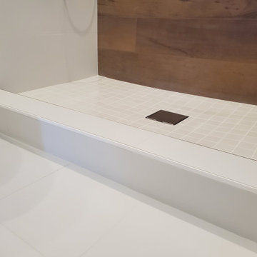 Aliso Viejo Shower Curb Detail with Sleek Tile Finishes