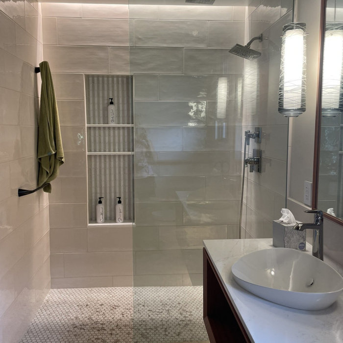 Modern Tropical Guest Bathroom-view to shower-1