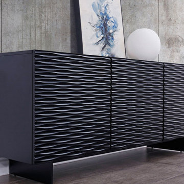 Compliment Your Home Décor With This Vanessa Matte Black Metal Buffet Table!