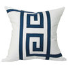 Navy blue & white Greek Key Pillow Cover