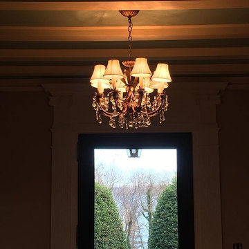 Chandelier installed