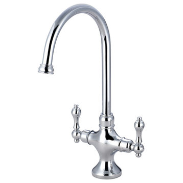 Kingston Brass Two-Handle Kitchen Faucet, Polished Chrome