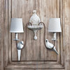 Moliere French Country 2 Light Rusted Arm Doves Sconce