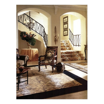 Animal print stairs + rug