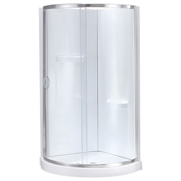 OVE Decors Breeze 32 in. Shower Kit w/ Walls,Base,Clear Glass and Chrome Finish