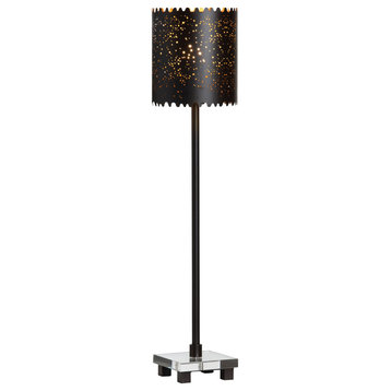 Baxter 35" Buffet Lamp With Metal Cylinder Shade, Black