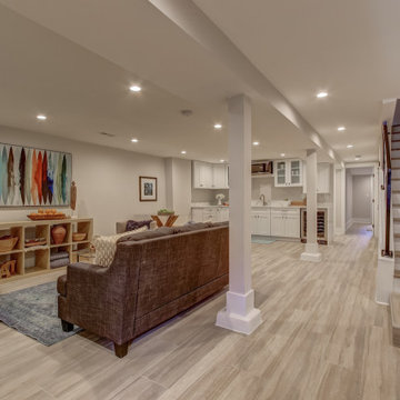 Basement remodel with bedroom space, closet space & living area,Irving