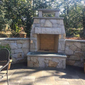 Dunwoody small backyard with Outdoor Fireplace