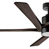 64" 5-Blade LED Ceiling Fan With Light Kit and Remote Control, Black/Walnut