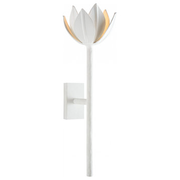 Alberto Wall Sconce, 1-Light, Plaster White, 20.5"H (JN 2002PW CLW4Y)