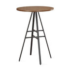 American Woodcrafters Stockton 42-Inch High Pub Table with Gray Metal Base