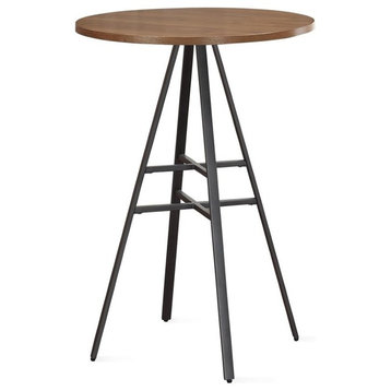 American Woodcrafters Stockton 42-Inch High Pub Table with Gray Metal Base