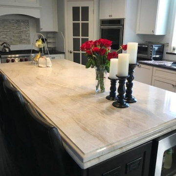 Quartzite Kitchen Island with double ogee edge
