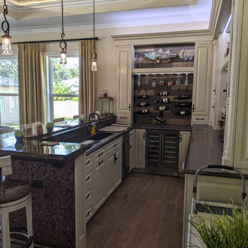 Home Bar with Custom Cabinets - Dry Bar or Wet Bar - You Choose!