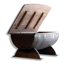 Makarios Decor - Custom Barrel Coffee Table, Dark Walnut - Coffee Tables