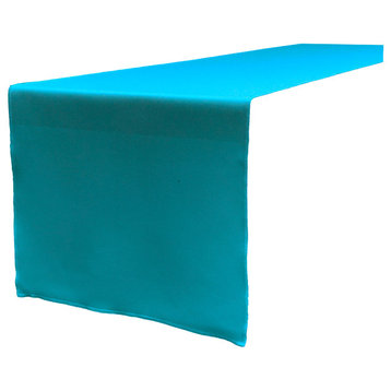 LA Linen Polyester Poplin Table Runner 14"x108", Dark Turquoise