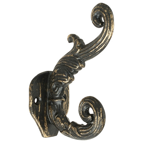 Heavy Duty Coat and Hat Hook, 4-1/10'', Antique Brass, Individual Hook, Hooks