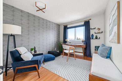 Inspiration for a modern home office remodel in Calgary