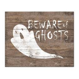 DDCG - Ghosts Beware Canvas Wall Art, 20"x1.25"x16" - Prints And Posters
