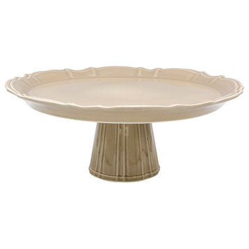 Chloe Footed Cake Plate, Taupe