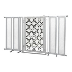 Fusion Gates - Fusion Gate with Trellis Design, Satin Nickel, 71.5"-74" - Dog Gates