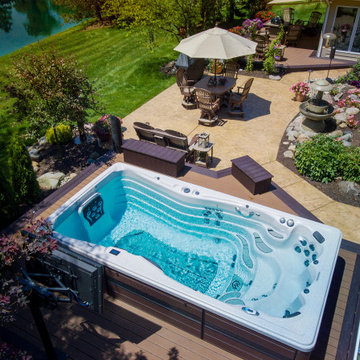 Challenger 15D Swim Spa Small Backyard & Deck