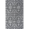 Hand-Tufted Wool Floral Damask Area Rug, Charcoal, 5'x8'