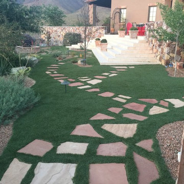 El Paso Franklin Mountain Home turf with flagstone