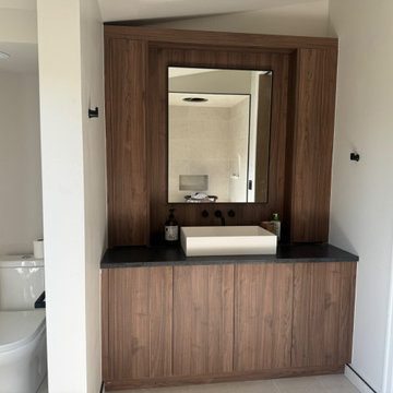 Timeless Bathroom Design with Custom Cabinets