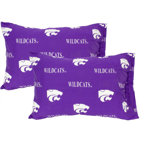 Kansas State Wildcats Pillowcase Pair, Solid, Includes 2 Standard Pillowcases, Standard