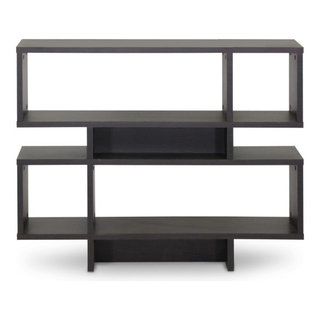 Baxton Studio Cassidy 4 Level Dark Brown Modern Bookshelf