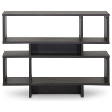 Baxton Studio Cassidy 4, Level Dark Brown Modern Bookshelf