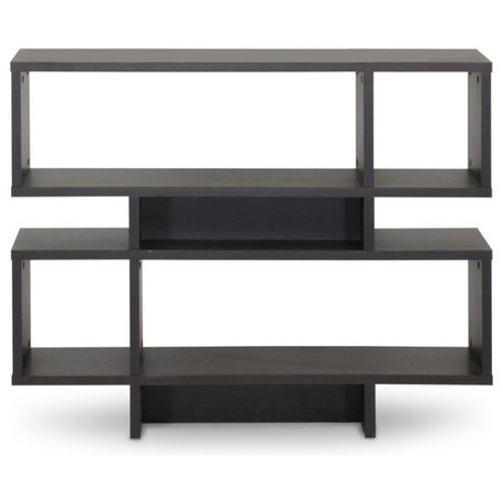 Baxton Studio Cassidy 4, Level Dark Brown Modern Bookshelf
