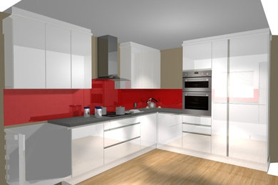 Example of a trendy kitchen design in Dublin