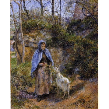 Camille Pissarro Peasant Woman With a Goat, 20"x25" Wall Decal