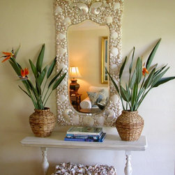 "Sugar Sand and Champagne" shell mirror, currently available - Wall Mirrors