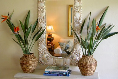 "Sugar Sand and Champagne" shell mirror, currently available