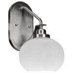 Toltec Lighting - Toltec Lighting 2611-BN-212 Odyssey - One Light Wall Sconce - Warranty: 1 Year Assembly Required: YesOdyssey One Light Wa Brushed Nickel White *UL Approved: YES Energy Star Qualified: n/a ADA Certified: n/a  *Number of Lights: Lamp: 1-*Wattage:100w Medium Base bulb(s) *Bulb Included:No *Bulb Type:Medium Base *Finish Type:Brushed Nickel