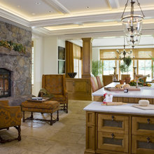 fireplace kitchen