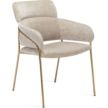 Marino Chair, Beige Latte, Gold
